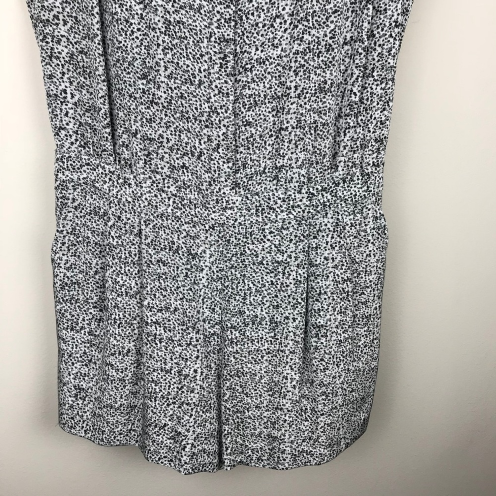 Vince Static Print Shorts Romper Size 8 Gray Black - image 4